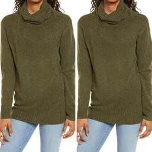 BP. Longline Turtleneck Sweater In Olive Night